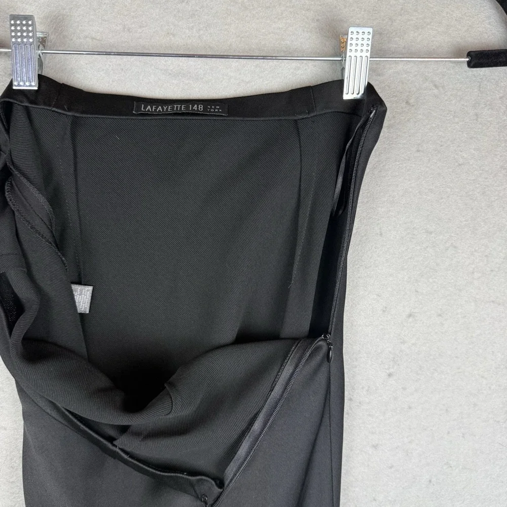 Lafayette 148 Black High Waisted Midi Trumpet A-Line Preppy Skirt Sz‎ 4 *read